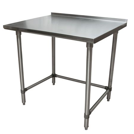 Bk Resources Stainless Steel Work Table With Open Base, 1.5" Rear Riser 48"Wx30"D VTTROB-4830